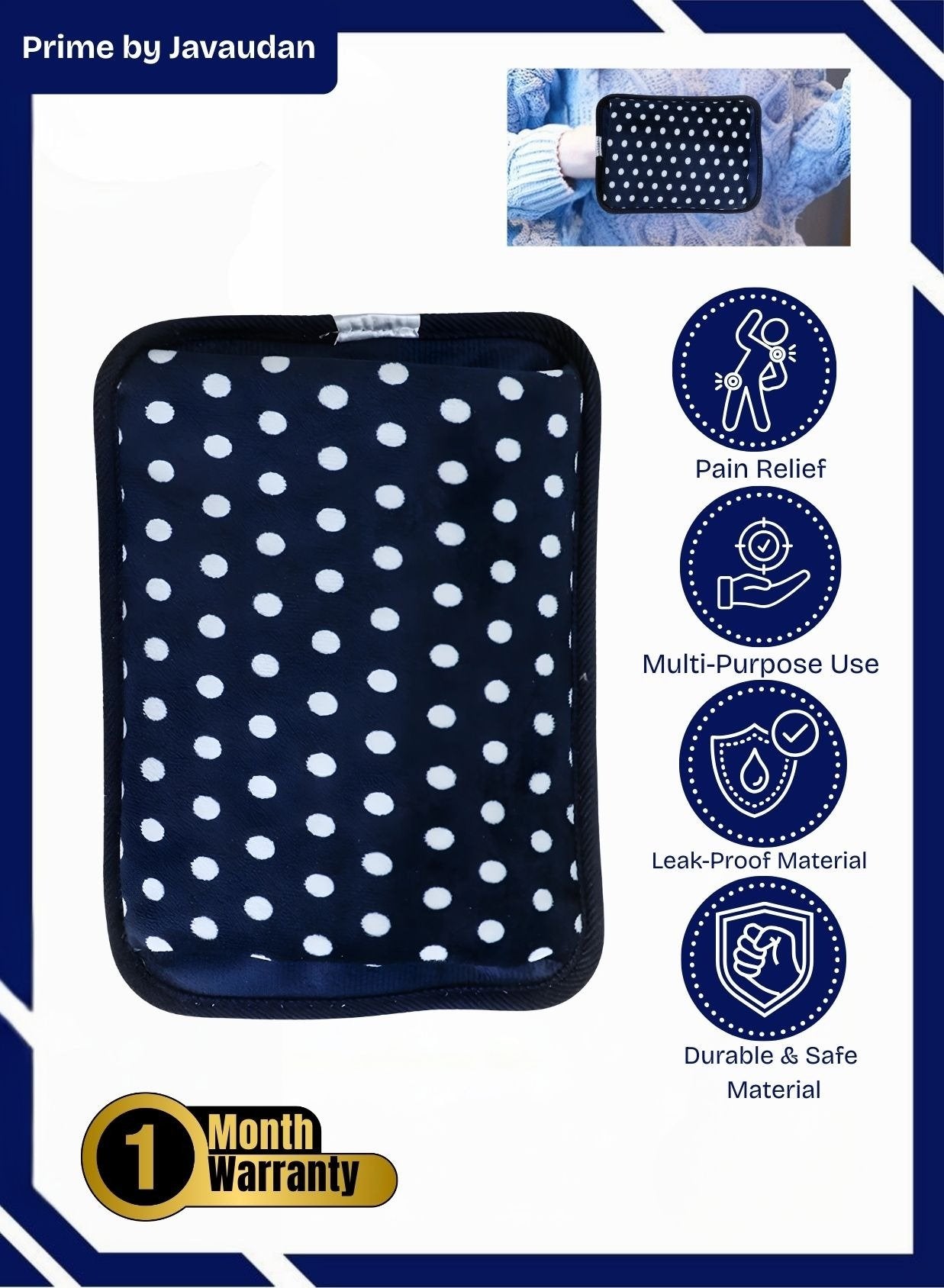 Electric Hot Water Bag Rechargeable Heating Bag with Fleece Cover for Cramps, Neck, Shoulders Pain Relief Bag for Hot Therapy Hand & Feet Warmer