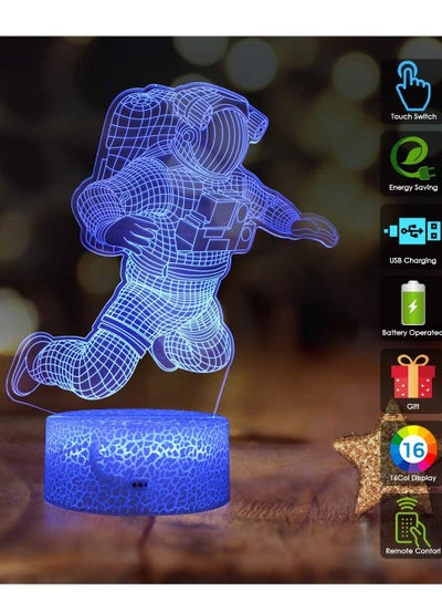 Multicolour 3D Astronaut Night Light 3D LED Illusion Lamp and 16 Colors Change Decor Lamp with Remote Control for Kids Astronaut Gifts for Children