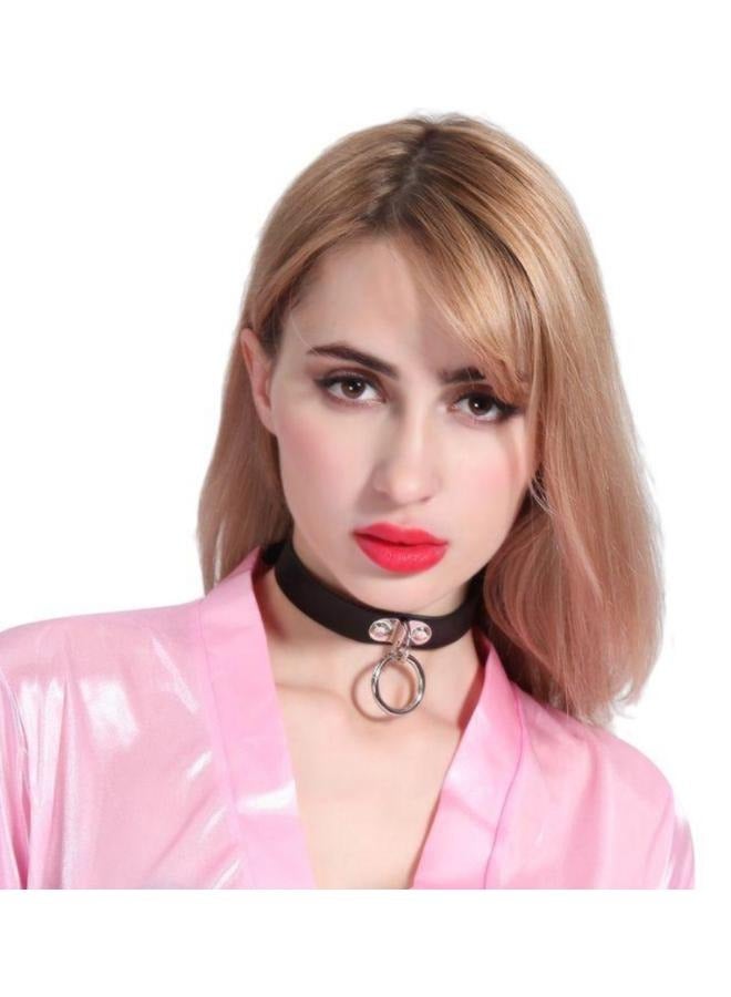 Adjustable Leather Choker Punk Necklace Choker Soft Collar Chain CH-08