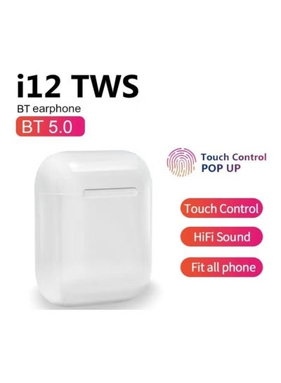 TWS i12 V5.0 Double earphones , Sports Wireless Bluetooth Headset for Apple iPhone, iPad, Android Phones and Tablets, Windows PC, Tablets and Smart Phones with Charging Case