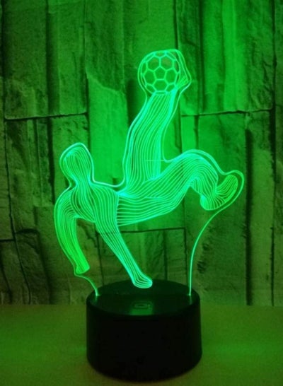 Night Light Multicolour 3D LED Lamp Touch Sensor Play Football Goalkeeper 3D Night Light For Soccer Sports Fans Gift Children Bedroom Decor 16 Ribbon Remote Control