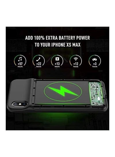 Back Cover For Battery Case 4000 mAh Battery Pack Case Cover For Apple iPhone XS Max (Black)