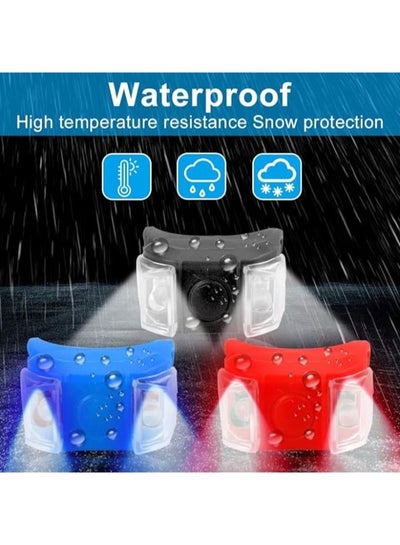 6 Pieces Bicycle Scooter Handlebar Light for Helmet Double LED2 in Case Powered by Batteries