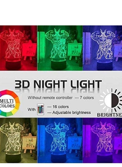 3D Anime Lamp My Hero Academy All Power and Denki Kaminari Figure LED Night Light for Kids Child Birthday Gift Bedroom Colorful Table Remote Control Touch Control