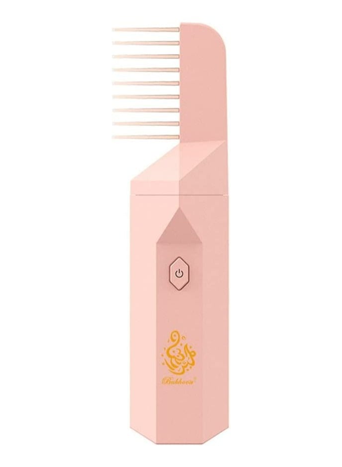 USB Rechargeable Comb Electric Bakhoor Luxury Incense Burner B26 PINK