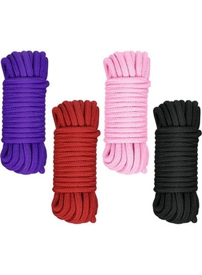 4 Pieces Multicolour 5M Natural Durable Long Cotton Rope for Crafts