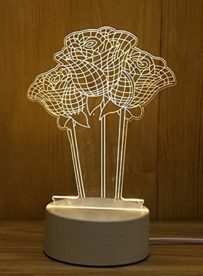 Romantic Love Rose Flower 3D Light LED Night Light Acrylic Decorative Light 16 Colors Remote