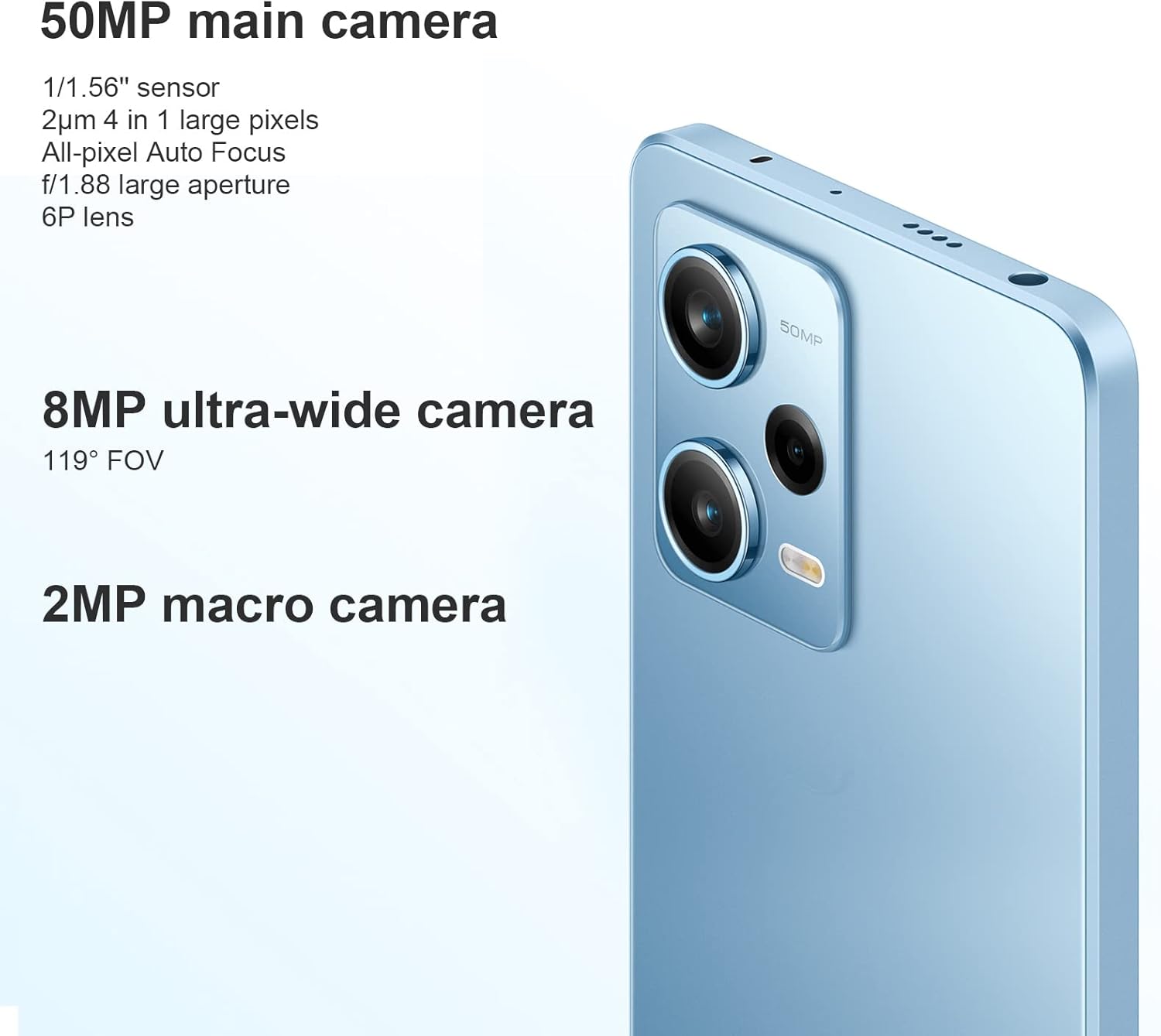 Xiaomi Redmi Note 12 Pro 12GB RAM 256GB ROM Frosted Blue,Dual Sim 50MP Camera MediaTek Dimensity 1080 120Hz Pro AMOLED Display 67W Turbo Charge
