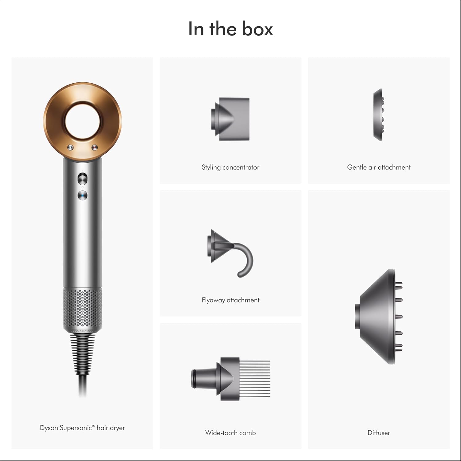 Dyson Supersonic hair dryer, Nickel/Copper - UK/UAE Plug