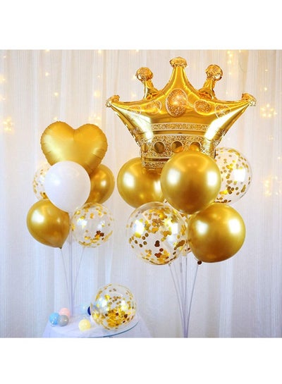 Brain Giggles 1st Birthday Decoration Gold Latex and Foil Balloons  Combo