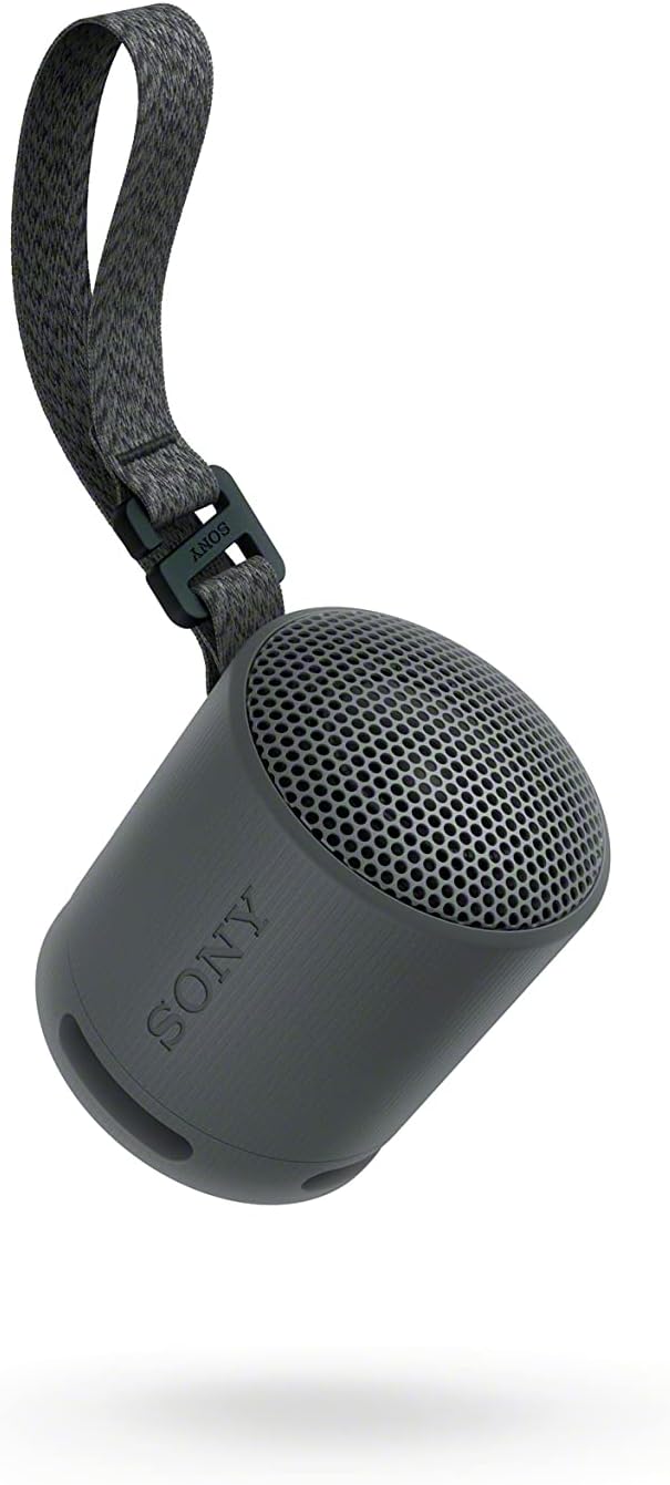 Sony SRS-XB100 Wireless Bluetooth Portable Lightweight Super-Compact Travel Speaker, Extra-Durable IP67 Waterproof & Dustproof, 16 Hour Battery, Versatile Strap, and Hands-Free Calling, Black New