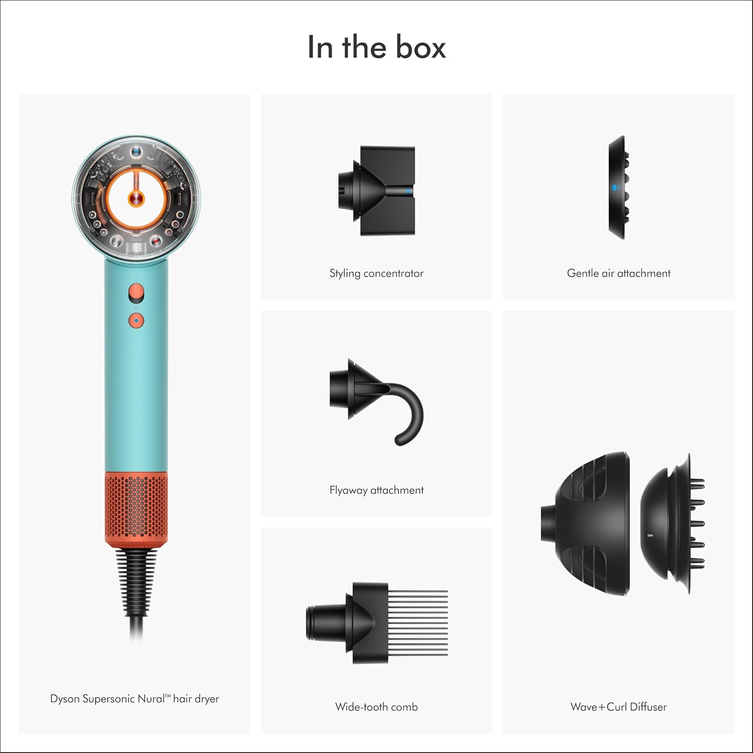 Dyson Supersonic NuralTM Hair Dryer, HD16 Ceramic Patina/Topaz, Hair Care, Intelligent Heat Control, Plastic, Drying & Styling
