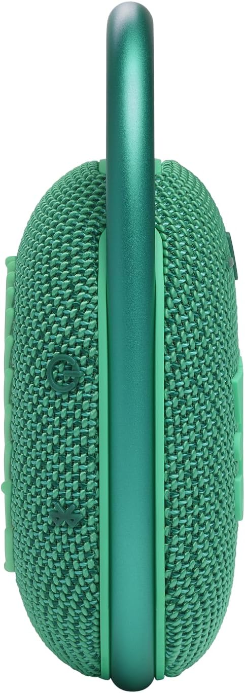 JBL Clip 4 Eco - Ultra-Portable Waterproof and Dustproof Bluetooth Speaker, big audio & punchy bass, made with 90% post-consumer recycled plastic, Integrated carabiner, Up to 10 Hours of Play (Green)