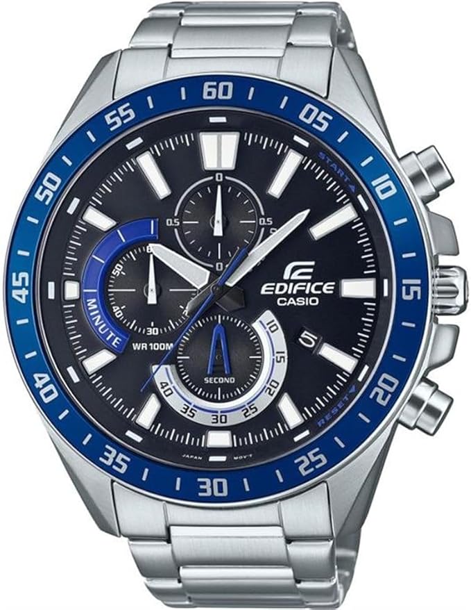 Edifice Men's Watch - EFV-620D-1A2VUDF Black Dial, Silver Band