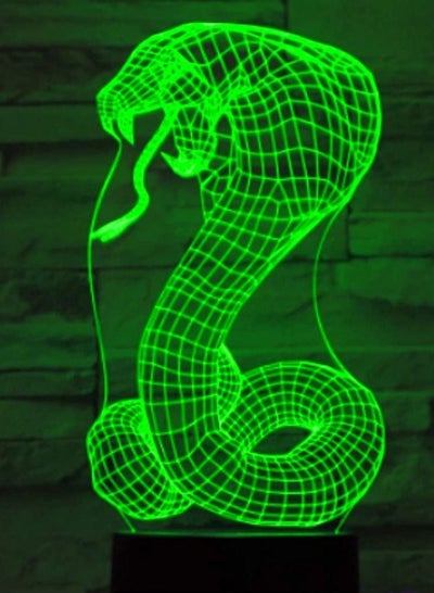 Multicolour 3D Snake Night Light Lamp Illusion 16 Color Changing Touch Switch Table Desk Decoration Lamps Gift with Acrylic Flat ABS Base USB Cable Toy