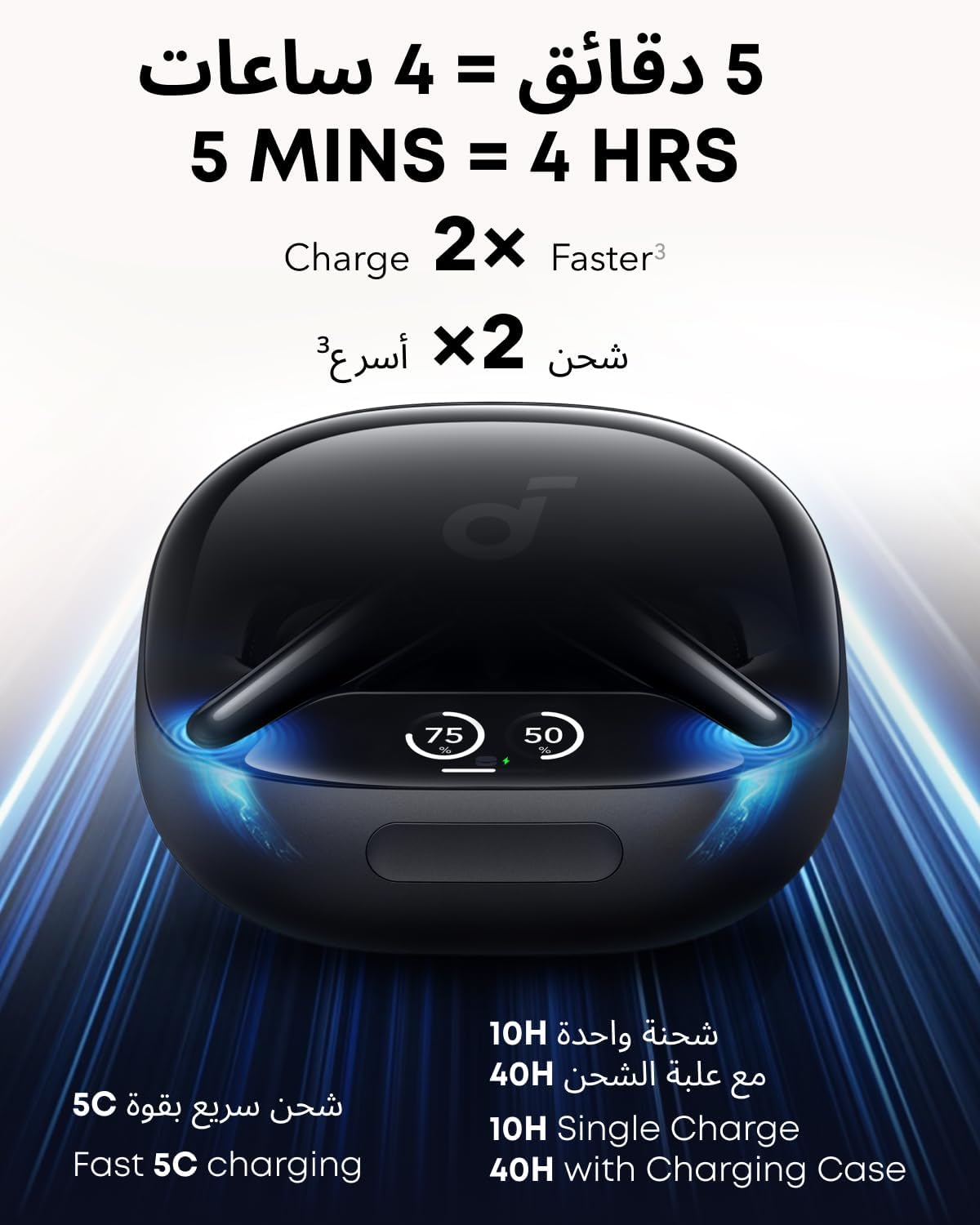 soundcore Liberty 4 Pro by Anker, Noise Cancelling Wireless Earbuds, 7-Sensor and Real-Time Adaptive Noise Cancelling, 2× Faster Charging, Studio-Level Hi-Fi Music, Clear Calls with 9 Mics and AI