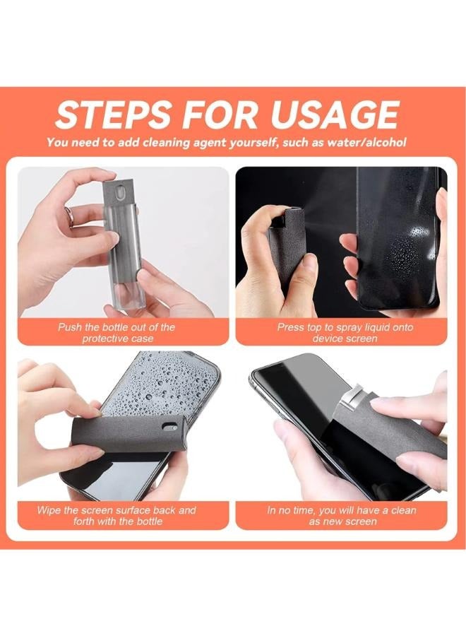 10ml All-in-One Screen Cleaner for Phones, Laptop and Tablet Screens, Portable Screen Cleaning Spray and Wipe Cleaner with Protective Shell