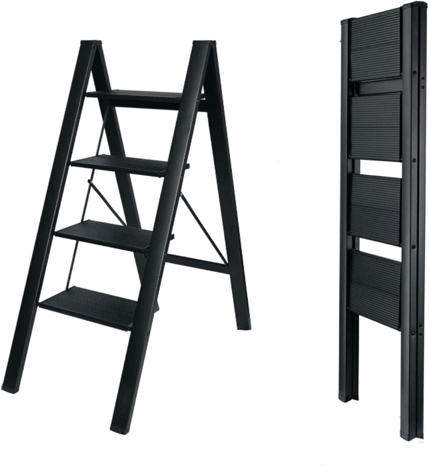 HEXAR GECKO 4 Step Ladder Folding Step Stool with Wide Anti-Slip Pedal 150kg Portable Ladders for Home and Office Use Kitchen (4 Step Ladder), HX270