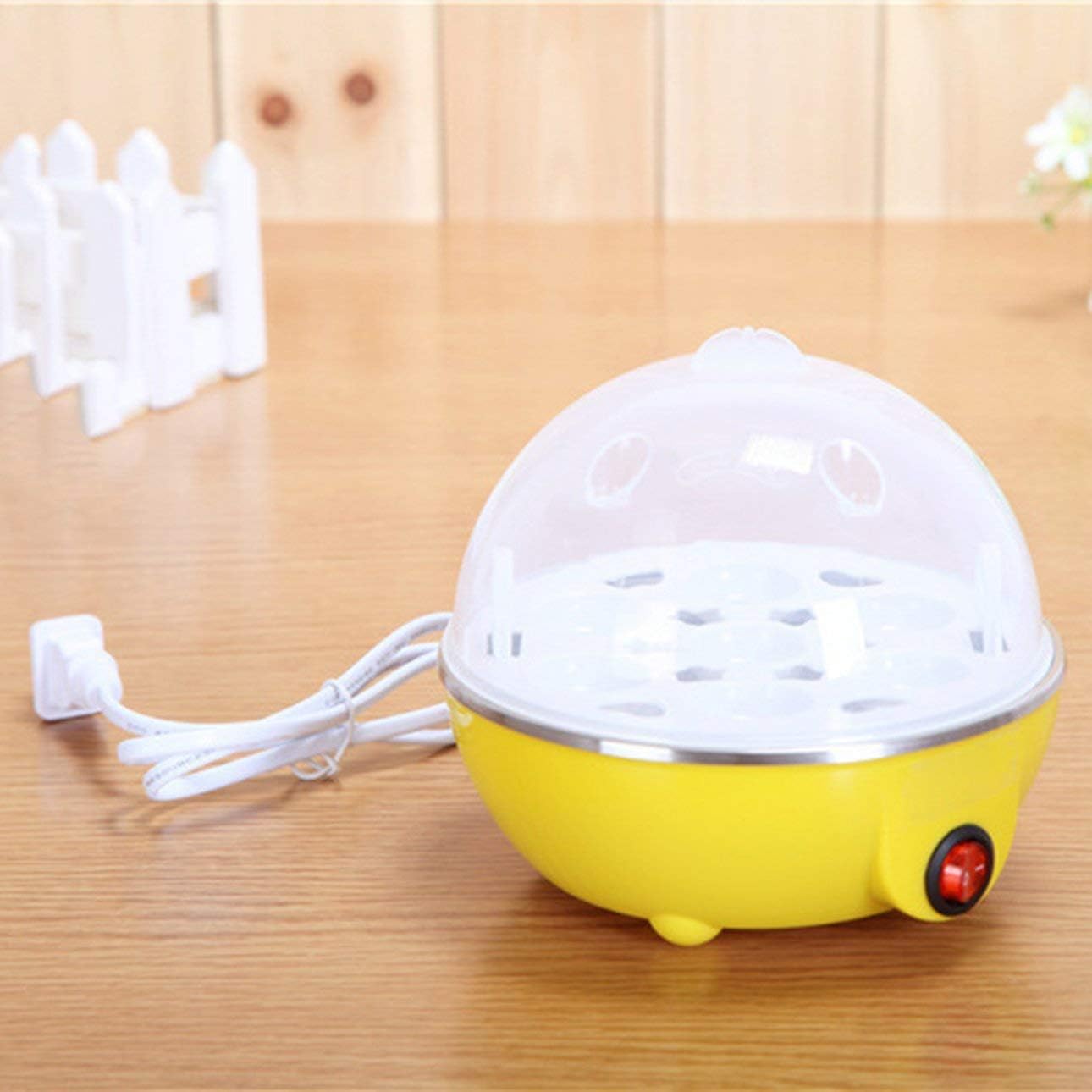 Multi-Function 7 Eggs Capacity Auto-off Electric Egg Cooker (Yellow)