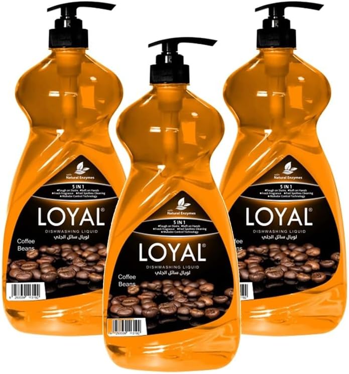 Loyal 5 in 1 Dishwashing Liquid 1.5L - (Pack of 3) (Coffee Beans)