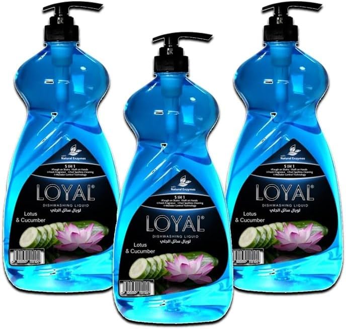 Loyal 5 in 1 Dishwashing Liquid 1.5L - (Pack of 3) (Lotus & Cucumber)