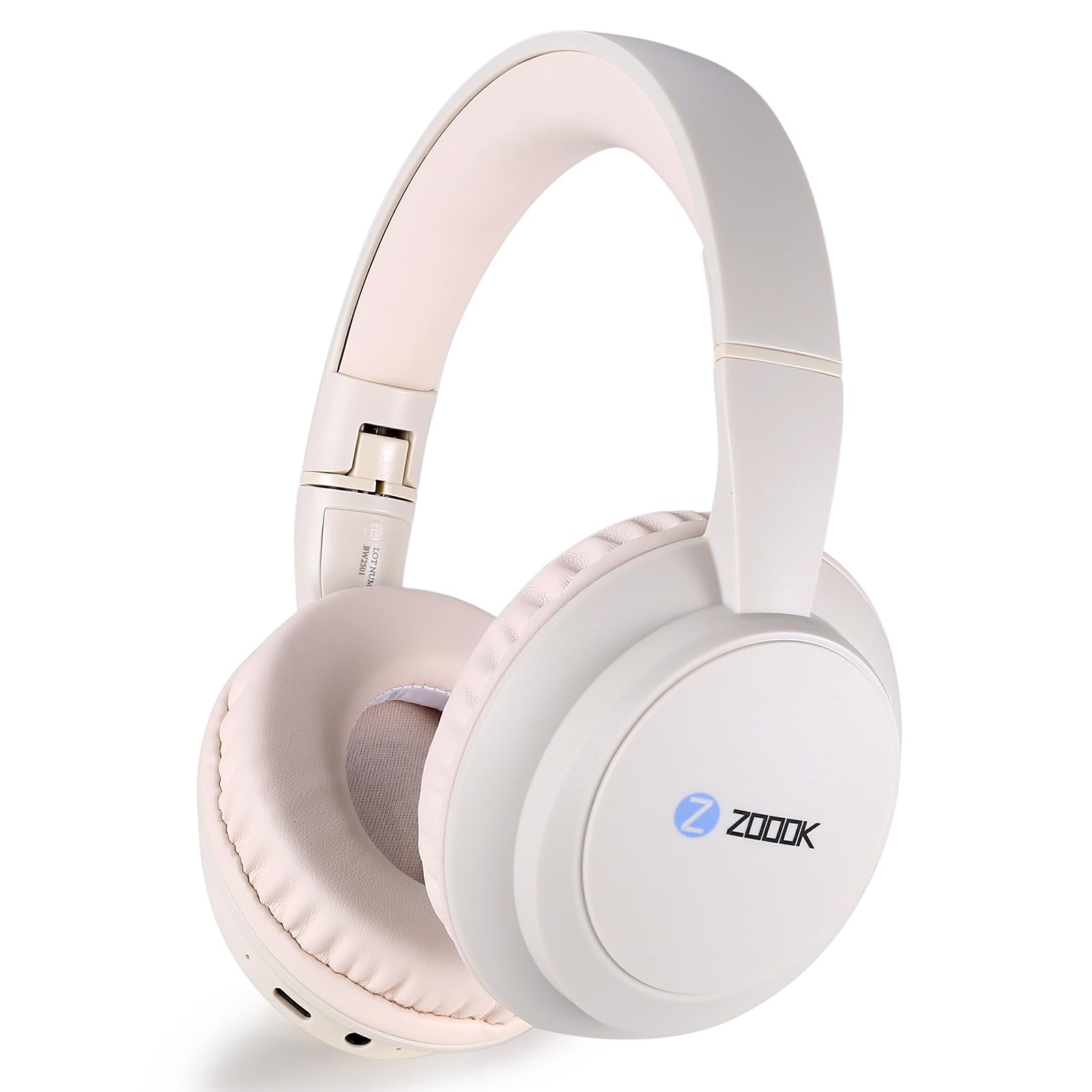 ZOOOK ENIGMA Wireless Headphones Bluetooth 5.0 Over-Ear Headset with Mic Hybrid Active Noise Cancelling Hi-Res Audio 30H Battery Wearing Detection Foldable for Travel, Work, Music, Call UAE Version,  Beige
