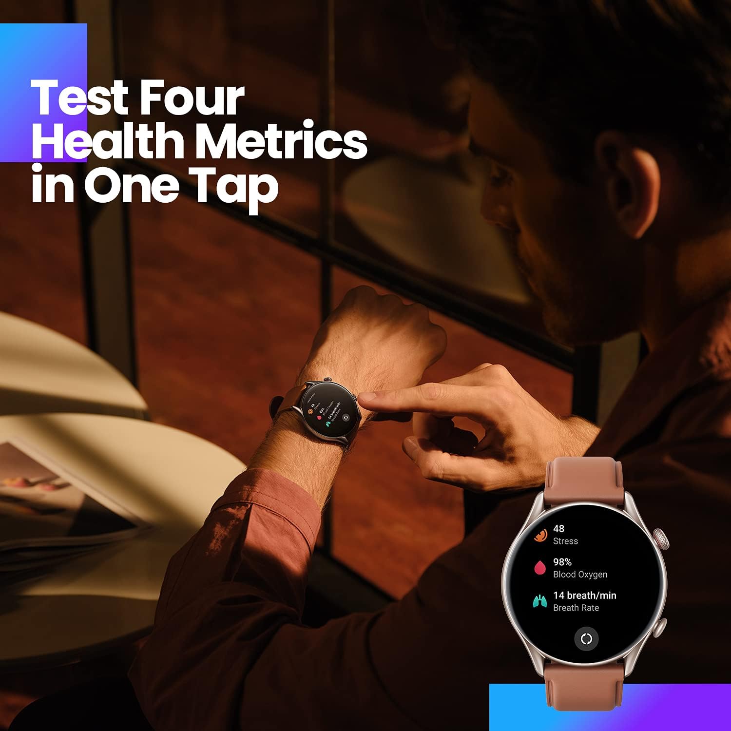 Amazfit GTR 3 Pro Smart Watch with 1.45” AMOLED Display, Sports Watch with 150+ Sports Modes, GPS, Heart Rate, Sleep, Stress, SpO2 Monitoring, Bluetooth Calls, Music Control, Alexa Built-in, Brown