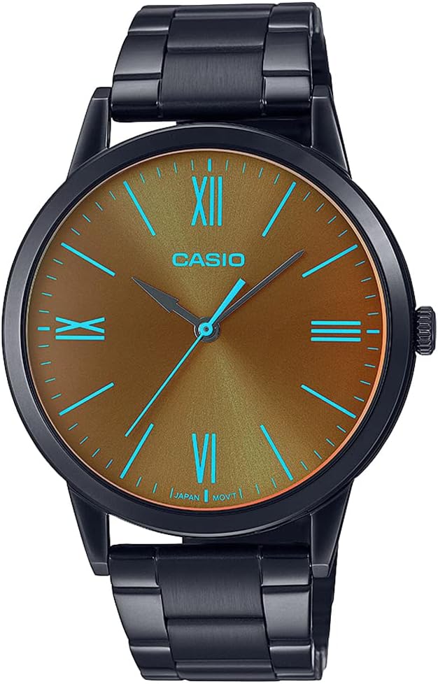 Men's Watch - MTP-E600B-1BDF Brown/Blue Dial, Black Band