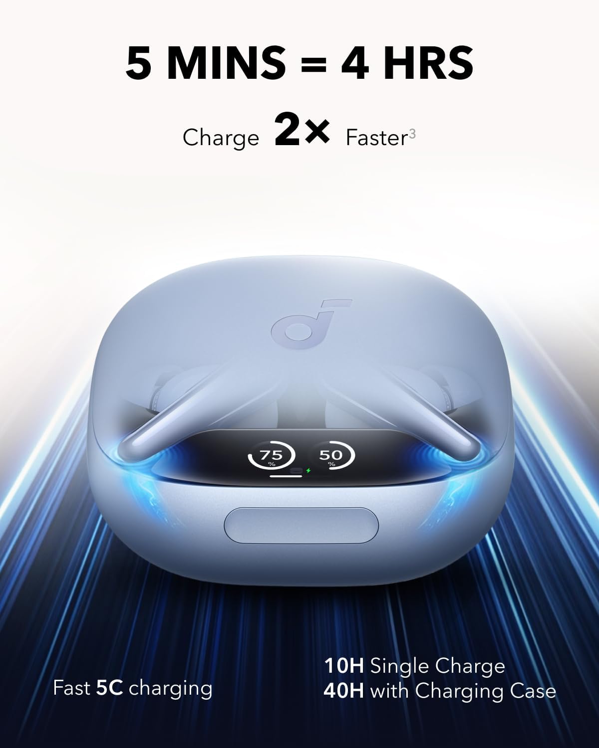 soundcore Liberty 4 Pro by Anker, Noise Cancelling Wireless Earbuds, 7-Sensor and Real-Time Adaptive Noise Cancelling, 2× Faster Charging, Studio-Level Hi-Fi Music, Clear Calls with 8 Mics and AI