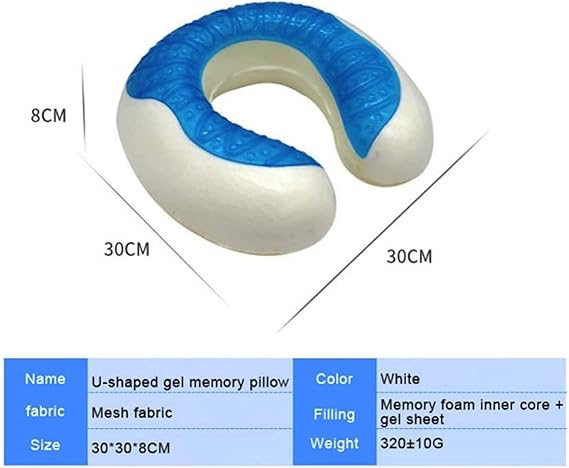 HEXAR Cooling Gel Memory Foam Travel Pillow, Neck Pillow U Shaped Pillow Provide Best Neck and Head Support in Travel & Office