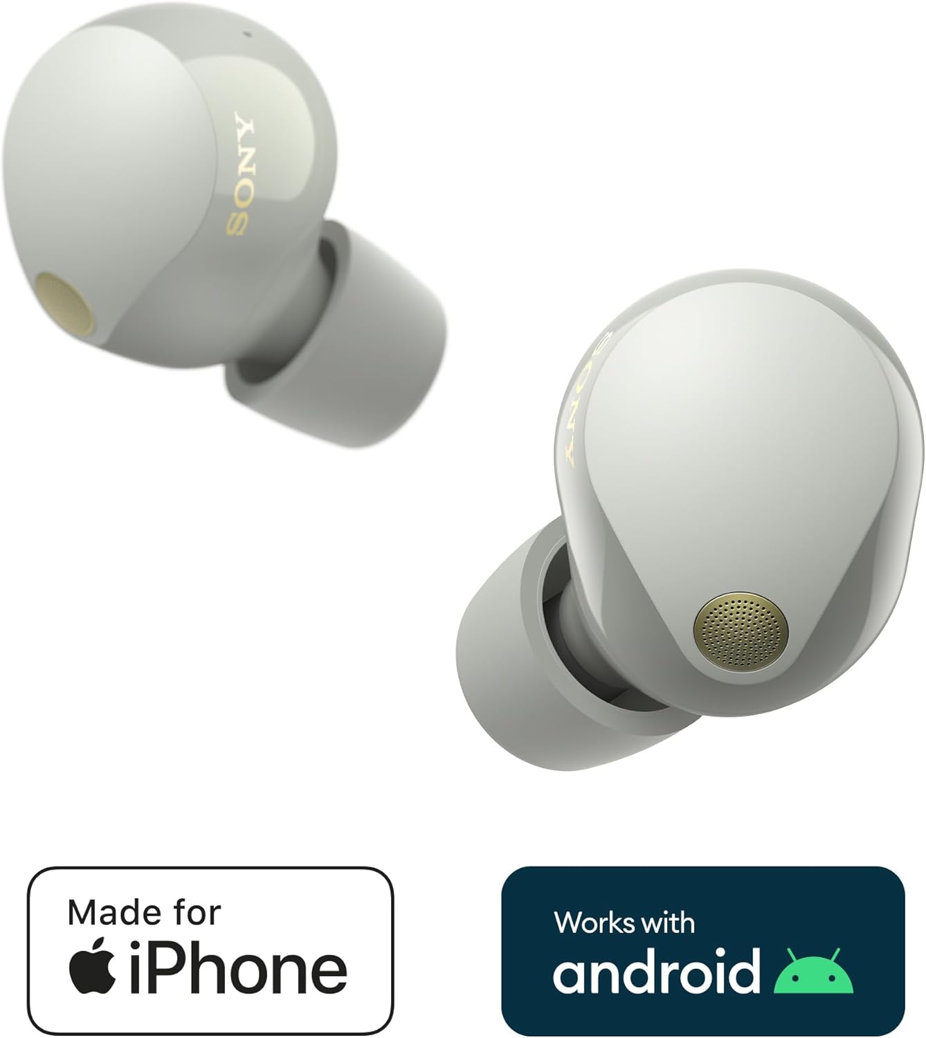 SONY WF-1000XM5 Wireless In-Ear Headphones with Noise Cancelling, Bluetooth, up to 24 hours of battery life and fast charging, IPX4, compatible with iOS and Android - Silver