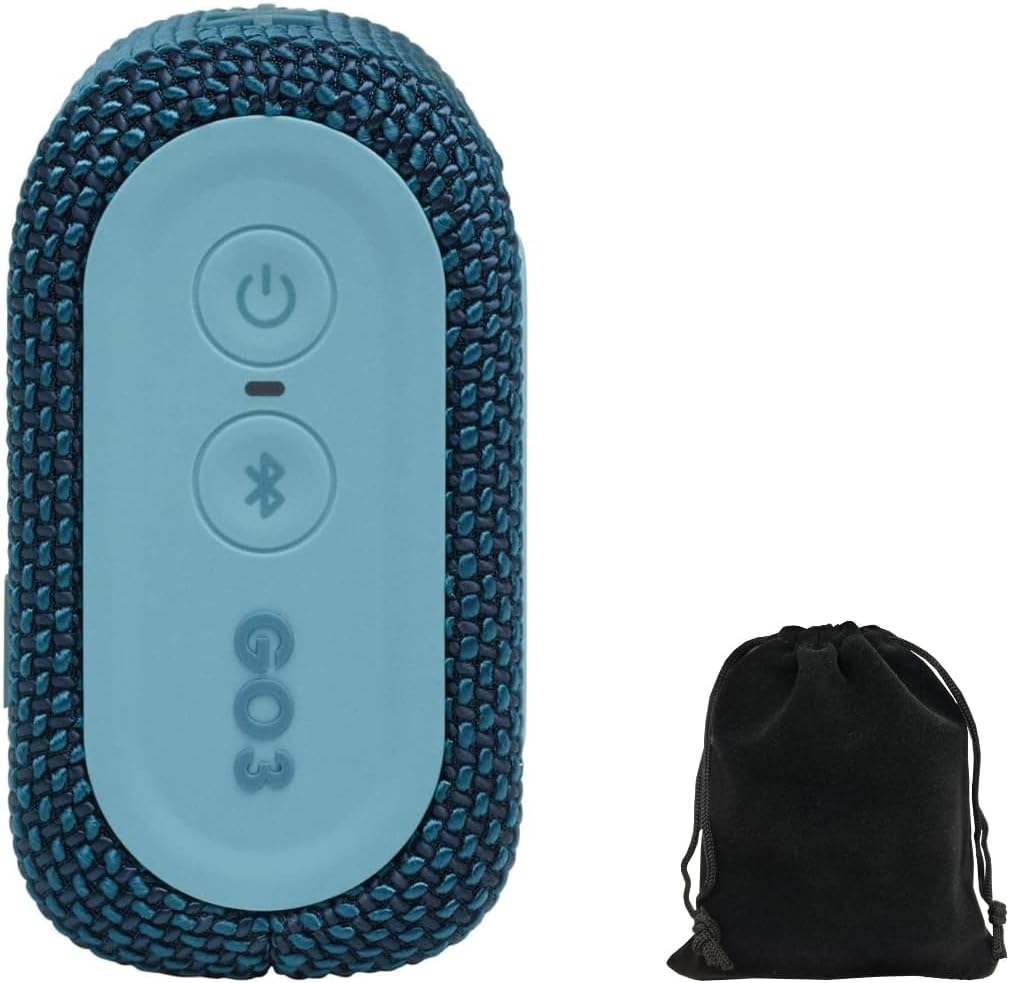 JBL Go 3 - للاستخدام المحمول - مكبر صوت مزود بتقنية البلوتوث - بطارية مدمجة مقاومة للماء والغبار - أزرق - يتضمن حقيبة تخزين