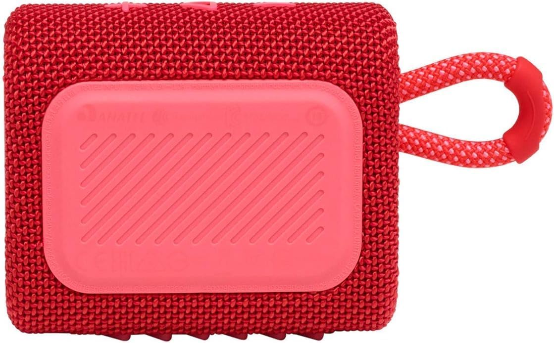 JBL Go 3 - for Portable Use - Speaker with Bluetooth - Built in Battery Waterproof and Dustproof - Includes Storage Pouch (Red)