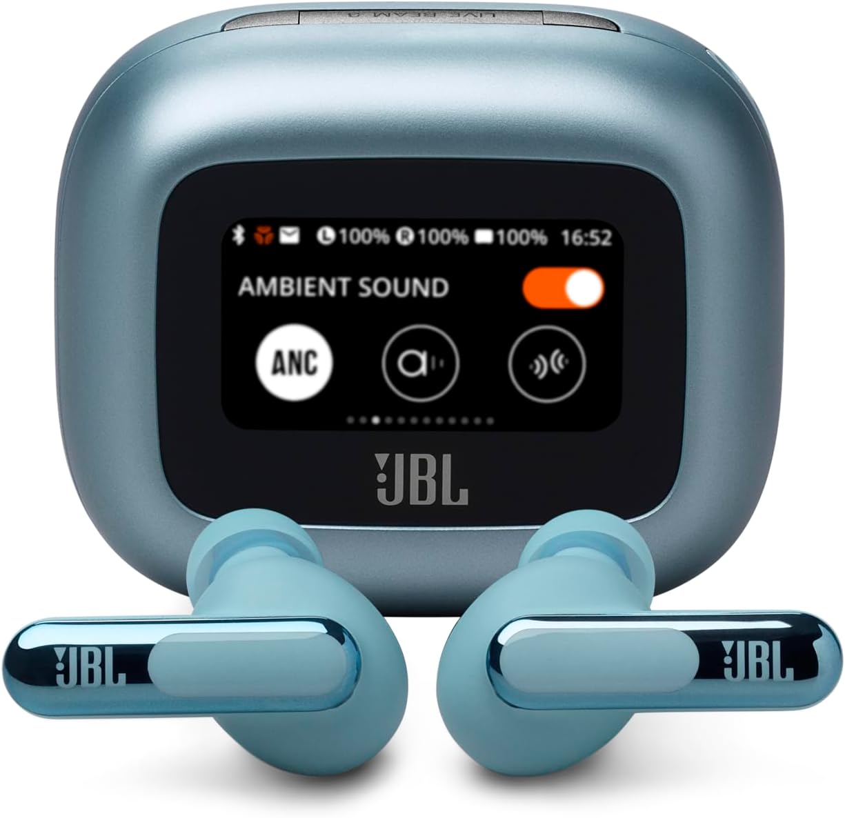 JBL Live Beam 3 - سماعات أذن لاسلكية حقيقية مع خاصية إلغاء الضوضاء، تشغيل لمدة 48 ساعة، شحن لاسلكي، 6 ميكروفونات لمكالمات مثالية، اتصال متعدد النقاط، مقاومة للماء والغبار IP55 (أزرق)