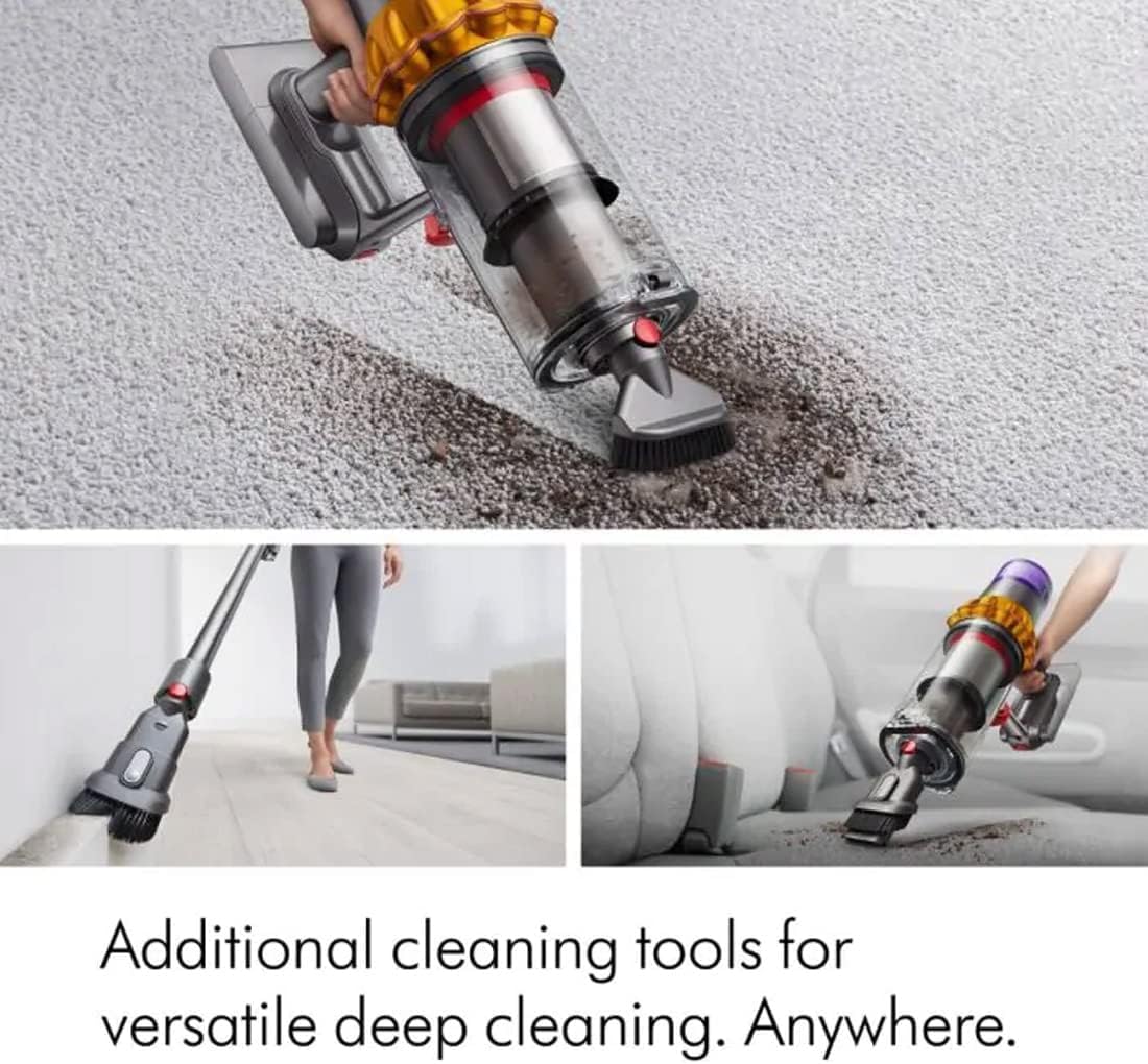 Dyson V15 Detect Absolute Cordless Vacuum Cleaner (Yellow/Nickel) | 2 year Dyson warranty | 447033-01 - UAE Version