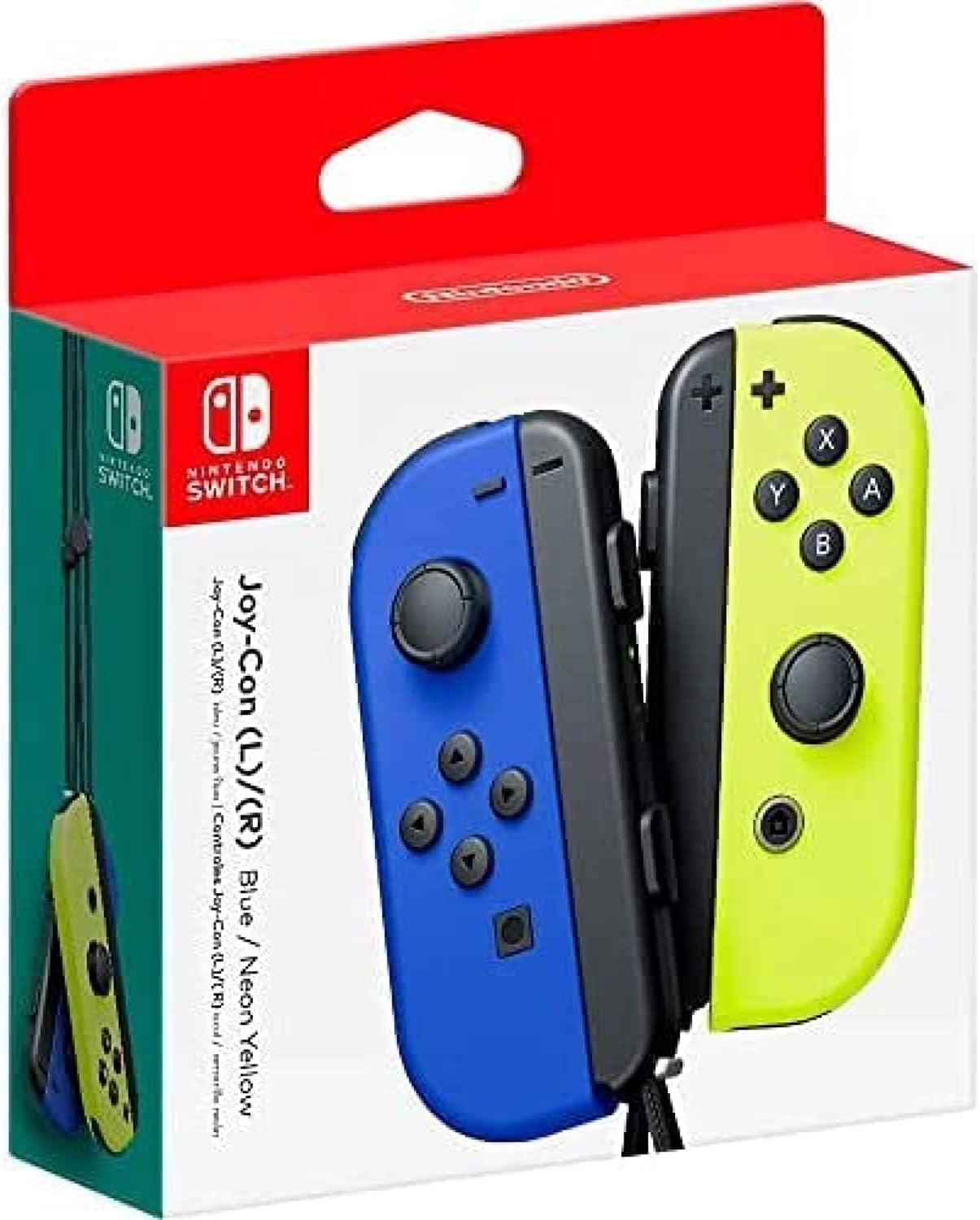 وحدة تحكم لاسلكية Joy Cons لجهاز Nintendo Switch، وحدات تحكم بديلة يمين/يسار متوافقة مع Nintendo Switch - أصفر نيون/أزرق