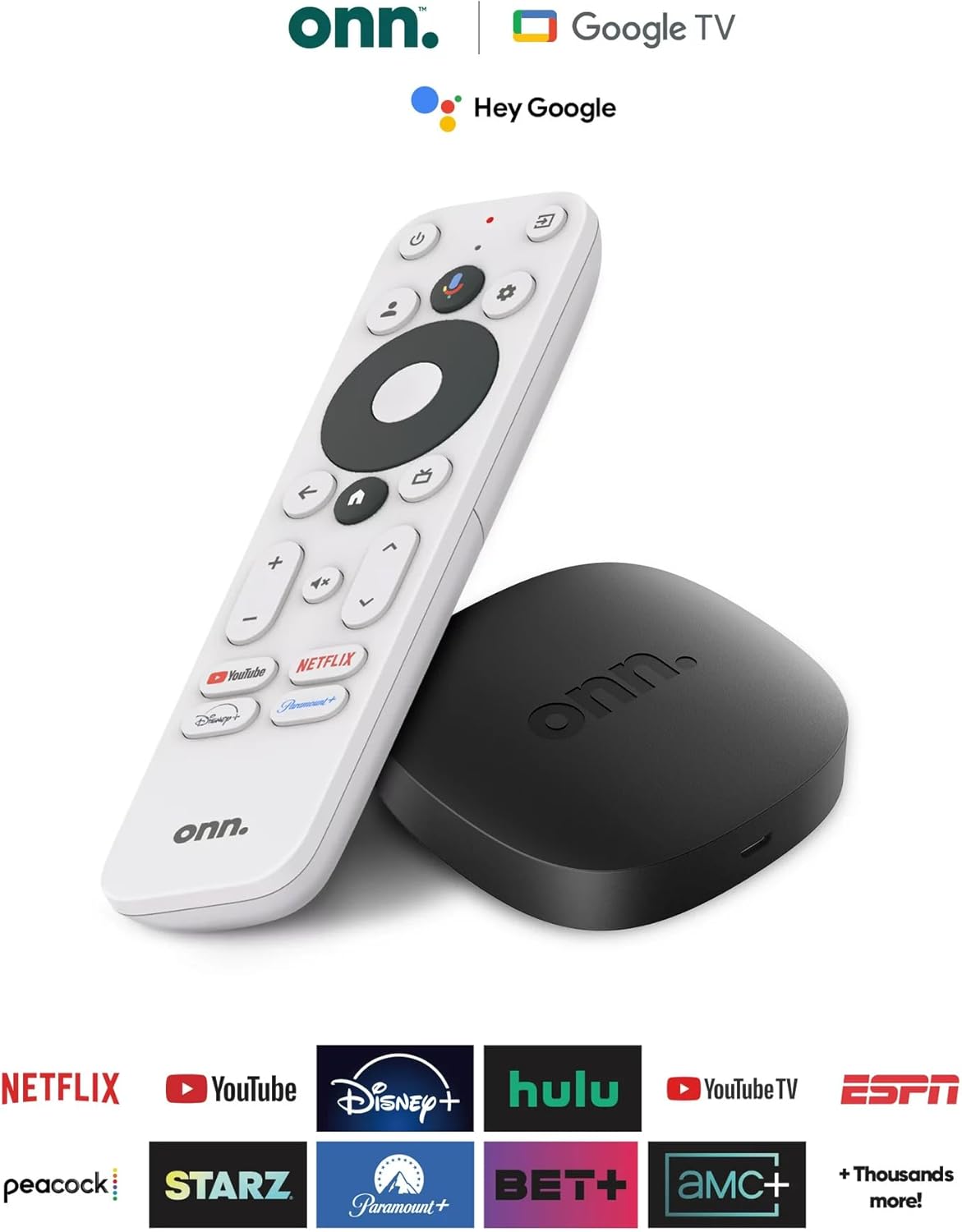 onn onn. Google TV 4K UHD Resolution Streaming Box with Remote Control