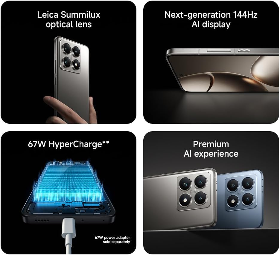 Xiaomi 14T 5G Mobile,Titan Black (12GB RAM+256GB) | MediaTek 8300 ultra | 6.67" Amoled 144Hz display | Leica Triple Camera 50+50+12MP, 32MP Front camera | Free Xiaomi outdoor speaker