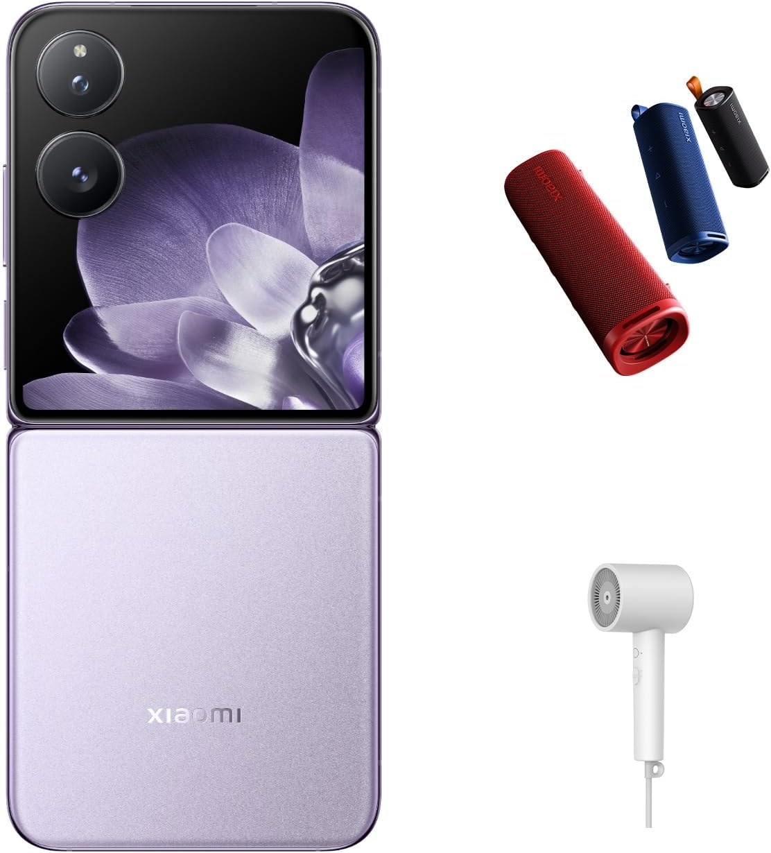 Xiaomi Mix Flip 5G Mobile,Purple (12GB RAM+512GB) |Snapdragon® 8 Gen 3| 6.86" + 4.01" 120Hz dual display| 4780mAh battery| Leica Dual Camera 50+50, 32MP Front camera| Free outdoor speaker + Hair Dryer