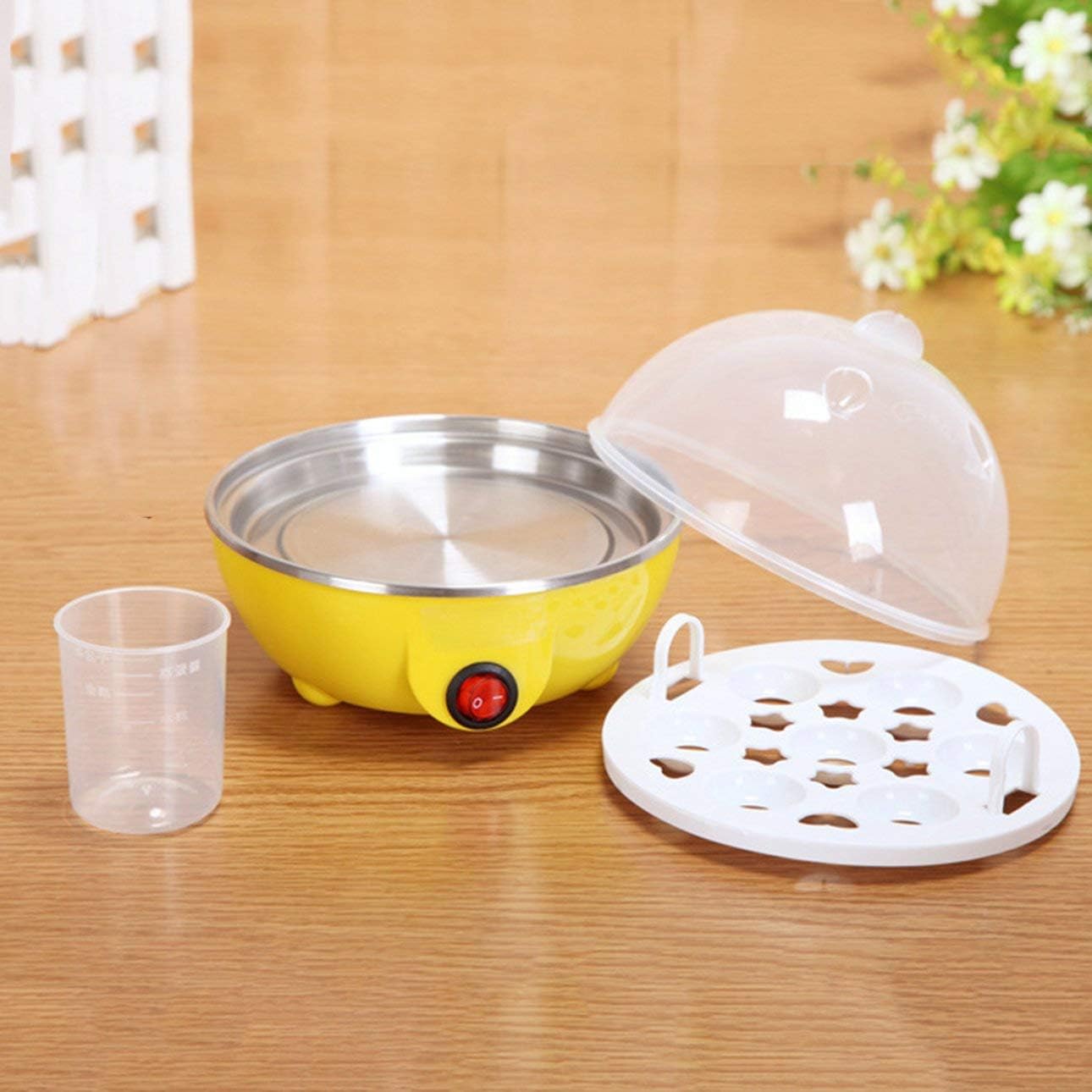 Multi-Function 7 Eggs Capacity Auto-off Electric Egg Cooker (Yellow)
