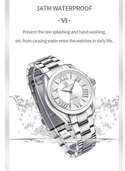 NAVIFORCE NF5037 نساء ساعات يد كوارتز بسيطة موضة مقاوم للماء ساعة اليد سوار فولاذي غير قابل للصدأ بنات ساعة Relogio Feminino