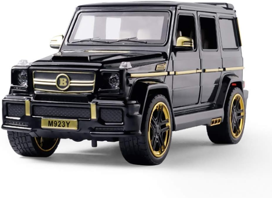 LJHLJHMercedes-benz G65 Model Die-cast Pull Back Car 1:24 Zinc Alloy Children's Toy with Real Sound and Lights Christmas Gifts for Boys Collectibles with Barrier Card