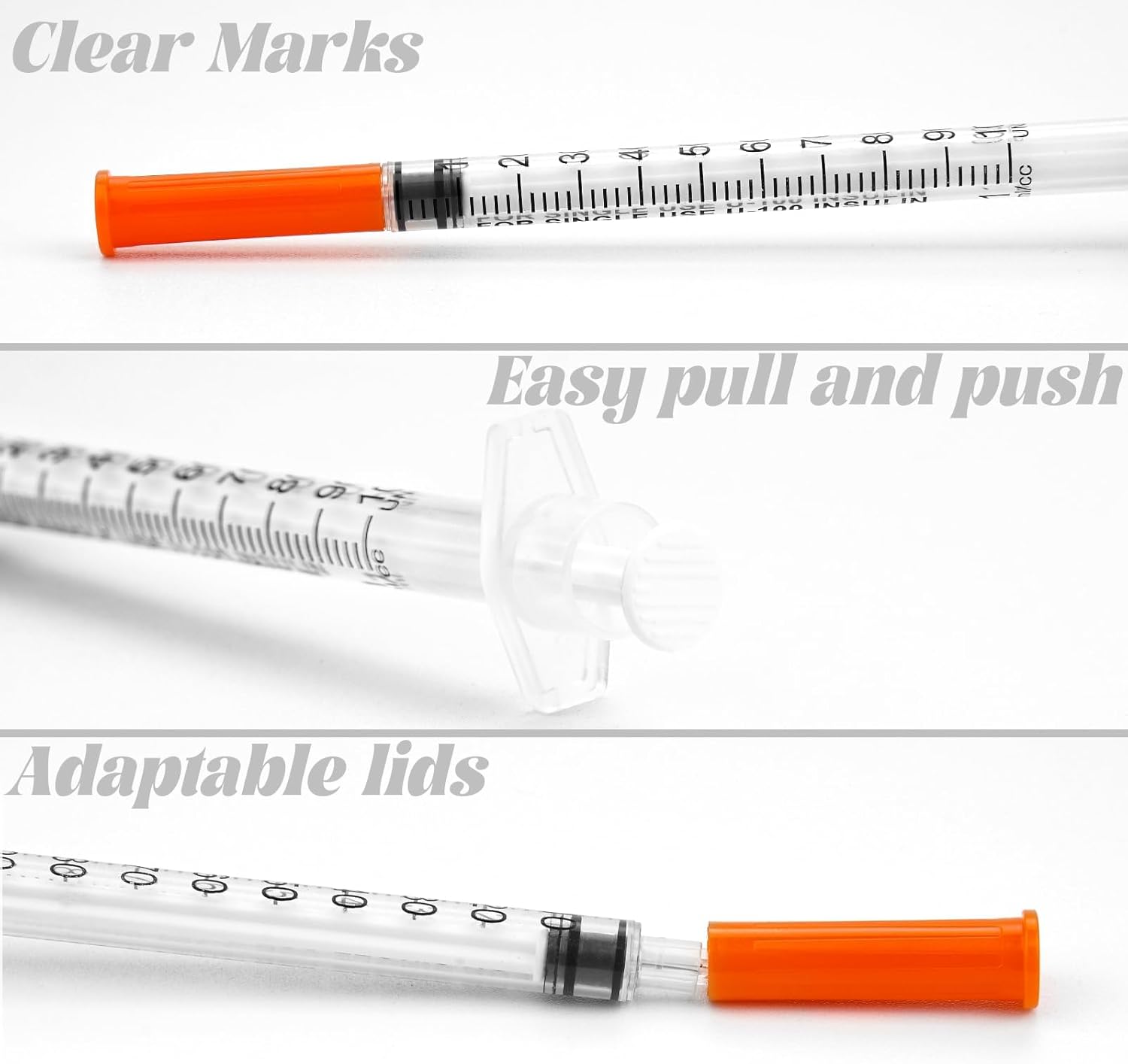 Zeyedemo 10 Packs 1ml Syringes Plastic 30G*8mm Microfine Lab Accessories Precision Multiple Uses Distribution Measuring Tools Individually Sealed Packaging for Pet Feeding Liquid Separation Crafts
