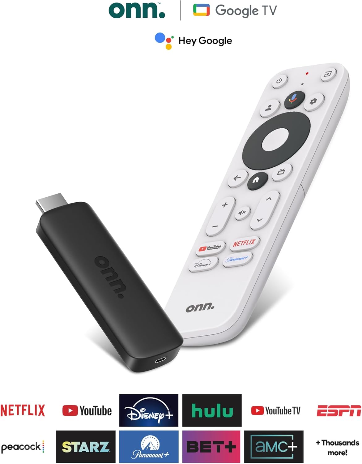 XGAGHB ONN Android TV 2K FHD Streaming Stick Black (New Version)