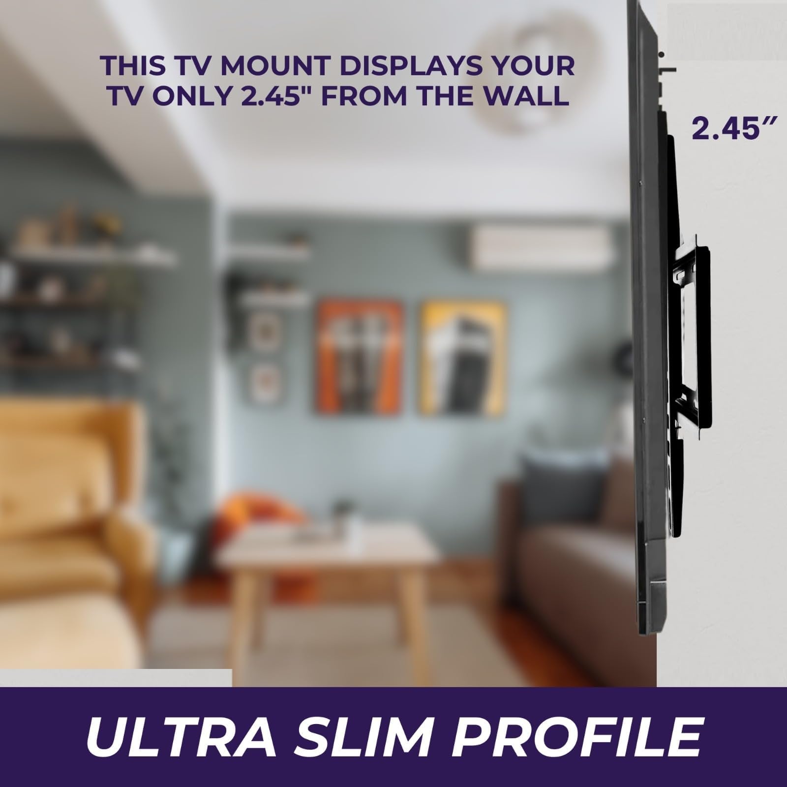 AZTECH - TV Wall Mount TV Mount Heavy Duty TV Mount for 26-75 inch LEDs TV and Screens with 75kg load Capacity TV Bracket (Fixed)