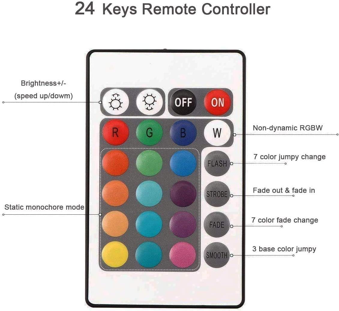 STAR LIGHTING LED Strip Lights, LED Light Strip 13.1Ft/4M RGB SMD 5050 120LEDs Rope Lighting Color Changing Full Kit with 24 Keys Remote Controller and USB 5V