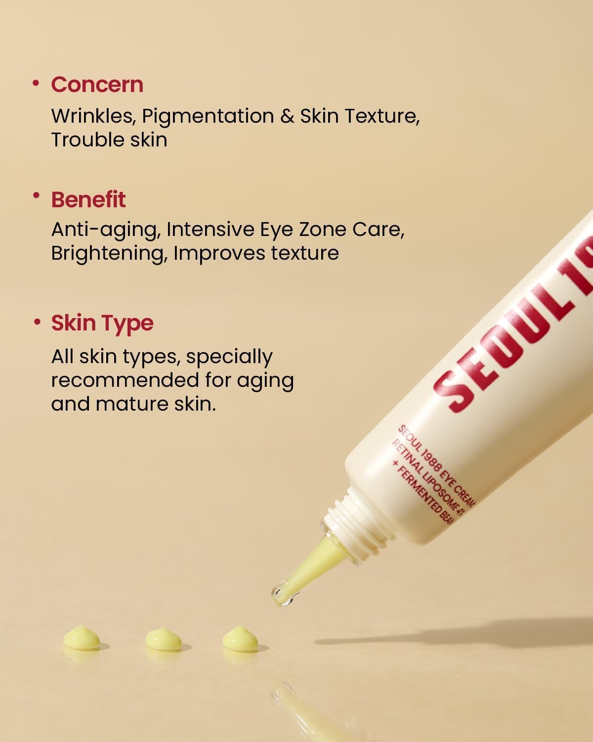 2PCS SEOUL 1988 Eye Cream : Retinal Liposome 4% + Fermented Bean