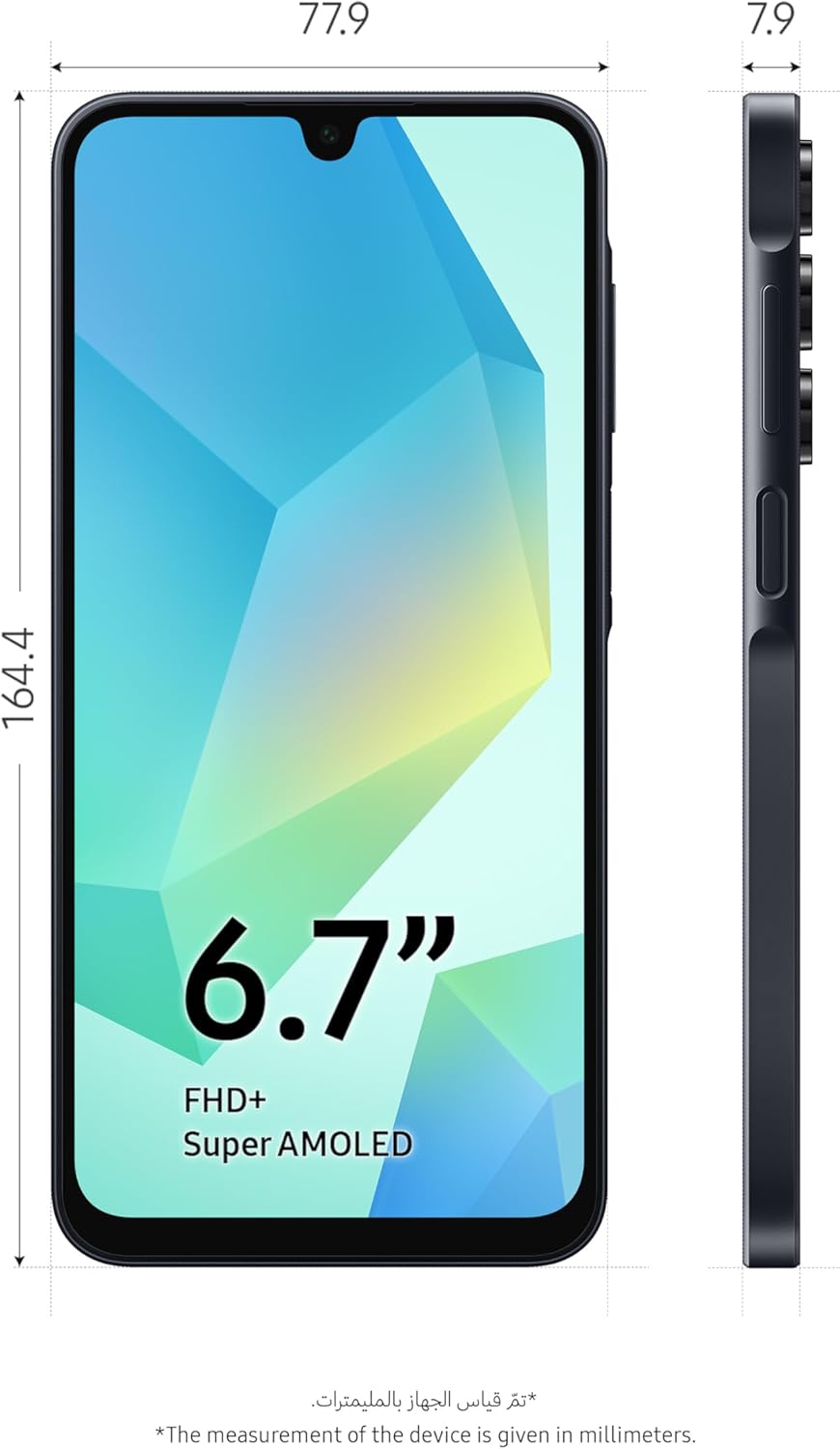 Samsung Galaxy A16 LTE, Android Smartphone, Dual SIM Mobile Phone, 6GB RAM, 128GB Storage, Black (UAE Version)