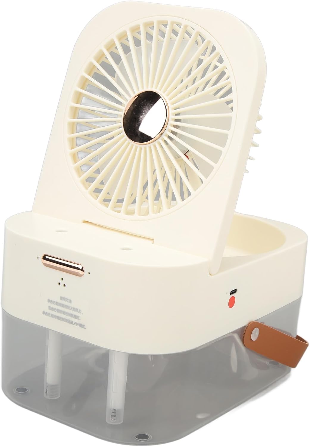 DAUB 3 in 1 Humidifer, 2.5L Dual Spray Small Humidifier with Night Light and Fan, Top Fill Cool Mist Quiet USB Air Humidifier with 3 Speed Wind, for Bedroom, Office, Desk, Nightstand