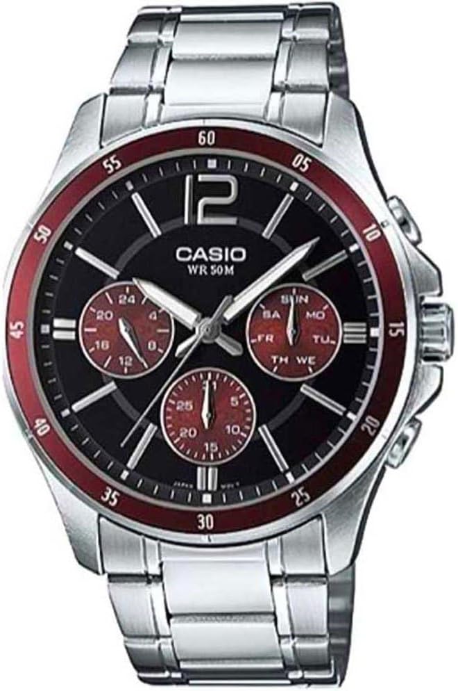 Mens Analogue Quartz Watch With Stainless Steel Strap MTP-1374D-2A